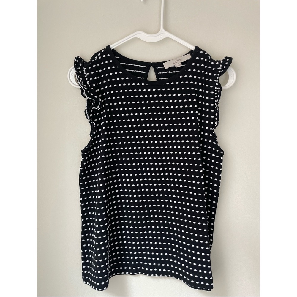Loft Polka Dot Textured Blouse